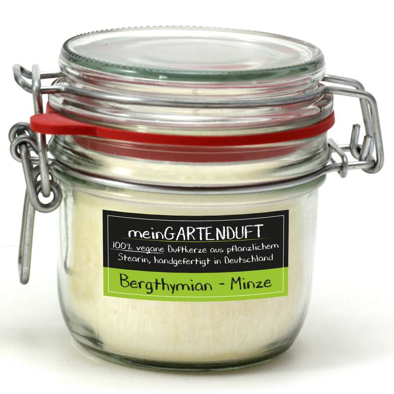 Candle Factory meinGartenduft Berthymian-Minze Drahtbügelglas klein 507-002