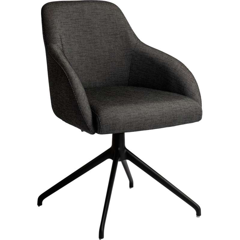 Stern Turn Drehsessel Drehstuhl Stuhl Aluminium-Gestell matt seidenschwarz