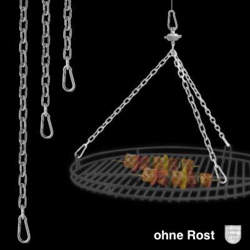 Schneider Kettenkit Edelstahl Seilwirbel und Karabinerhaken für Roste Ø 60 cm