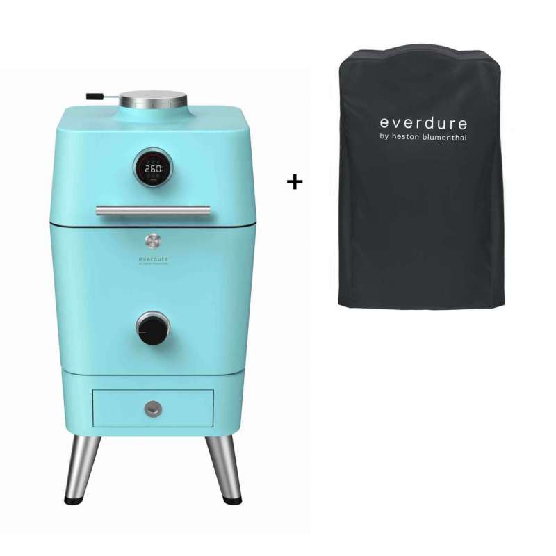 Everdure 4K Kamado Kohle- und elektrischer Outdoor Ofen Mint inkl. Premium Abdeckhaube