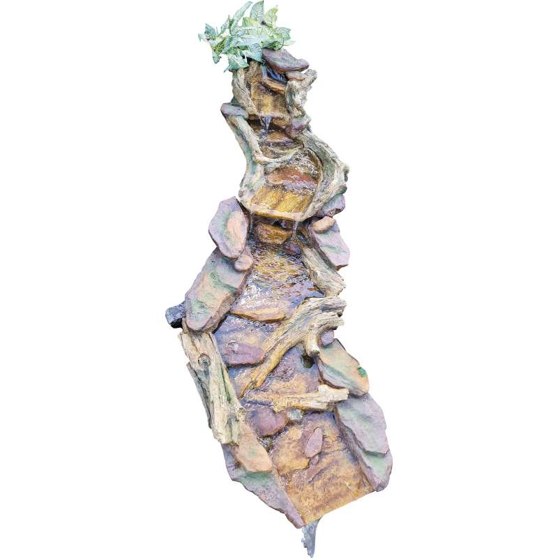 Granimex Hong He Polystone Bachlauf 2-teilig Wasserfall Springbrunnen Gartenbrunnen 128x41/25x72/56