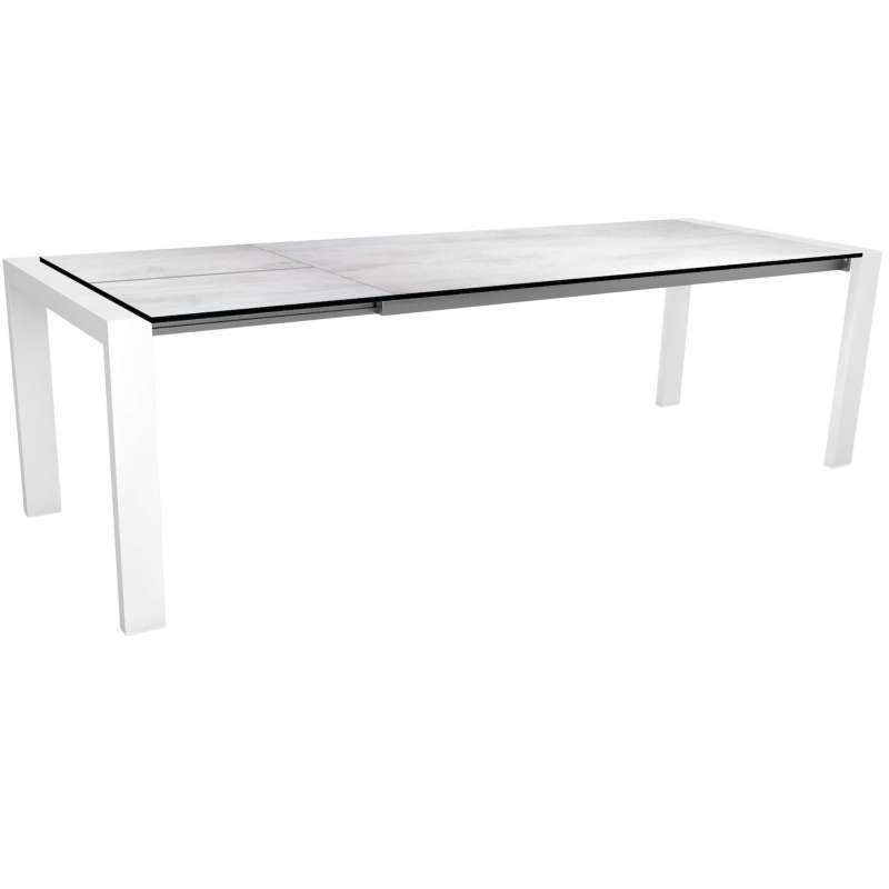 Stern Select Ausziehtisch Gartentisch Dinning-Tisch Silverstar Zement hell weiß 200x90cm