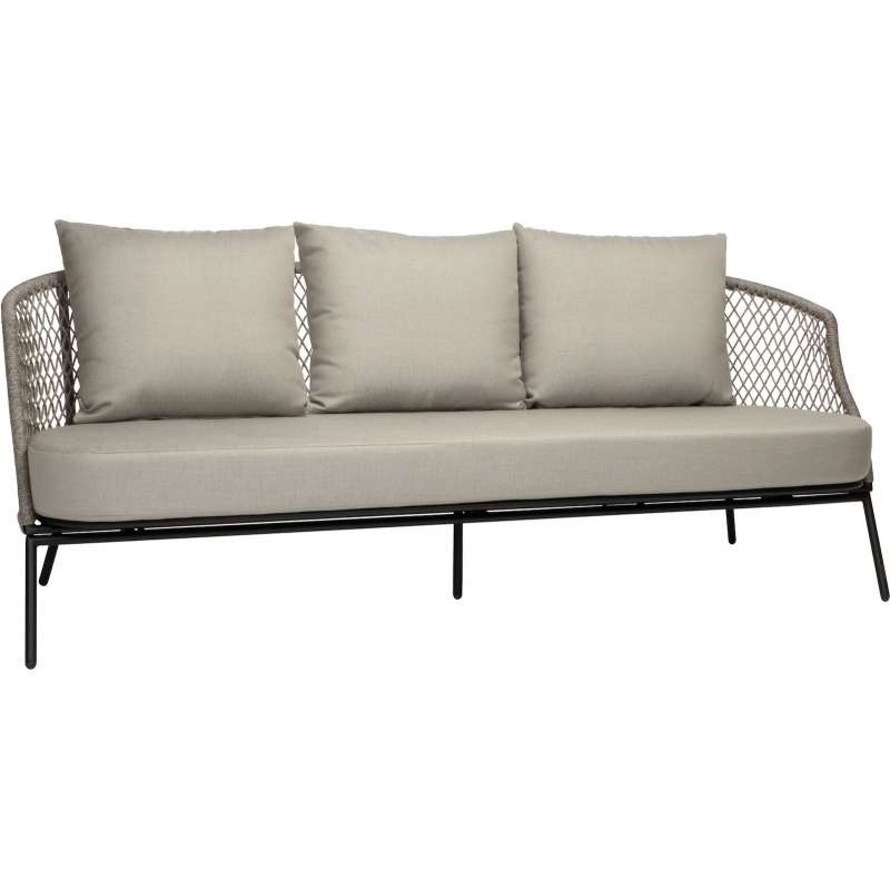 Stern Odea 3-Sitzer Lounge-Sofa Gartensofa Lounge-Bank Gartenbank mit Kissen cream