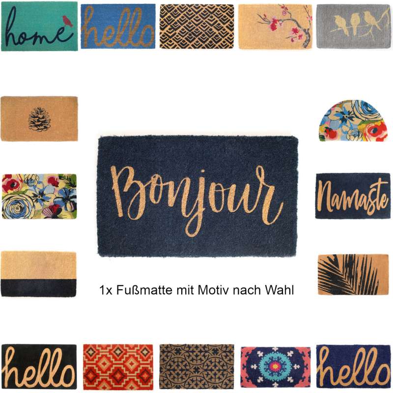 Fab Hab Non-Slip Fußmatte aus Kokosfaser 46x76x1,5 cm rutschfest 25 verschiedene Designs