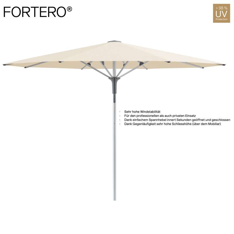 GLATZ Sonnenschirm FORTERO® rund ø 350 cm Farbe 150 Eggshell Mittelmast Auslaufartikel