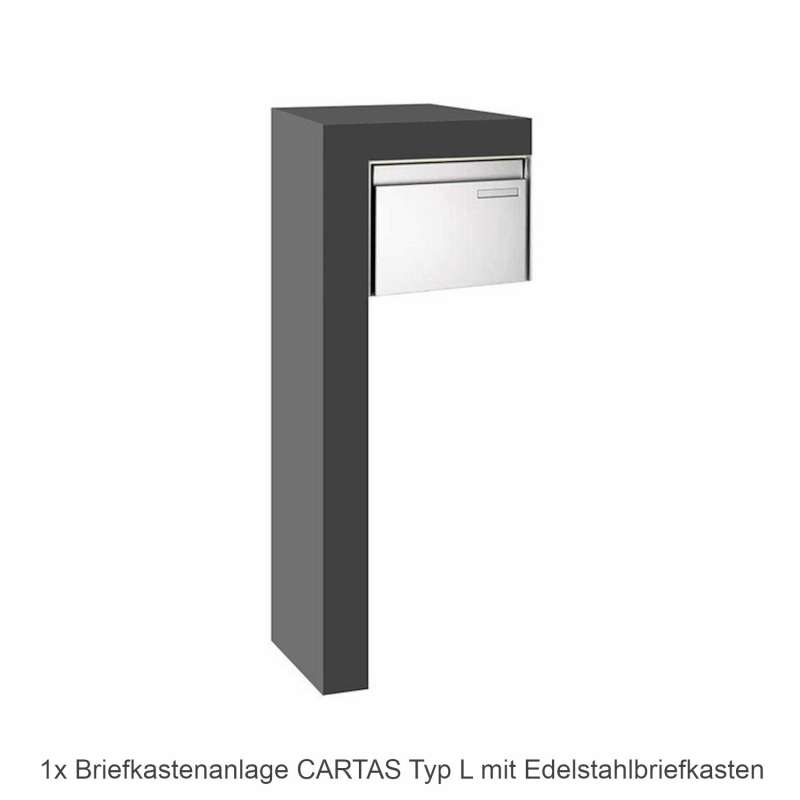 Mecondo Briefkastenanlage CARTAS Typ L 50,2x38,5x160 cm Edelstahlbriefkasten Corten/Edelstahl/Stahl