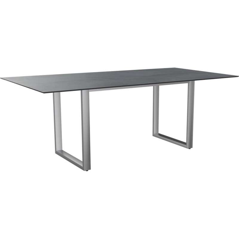 Stern Kufentisch Gartentisch Edelstahl 200x100 cm Silverstar 2.0 Dekor Zement