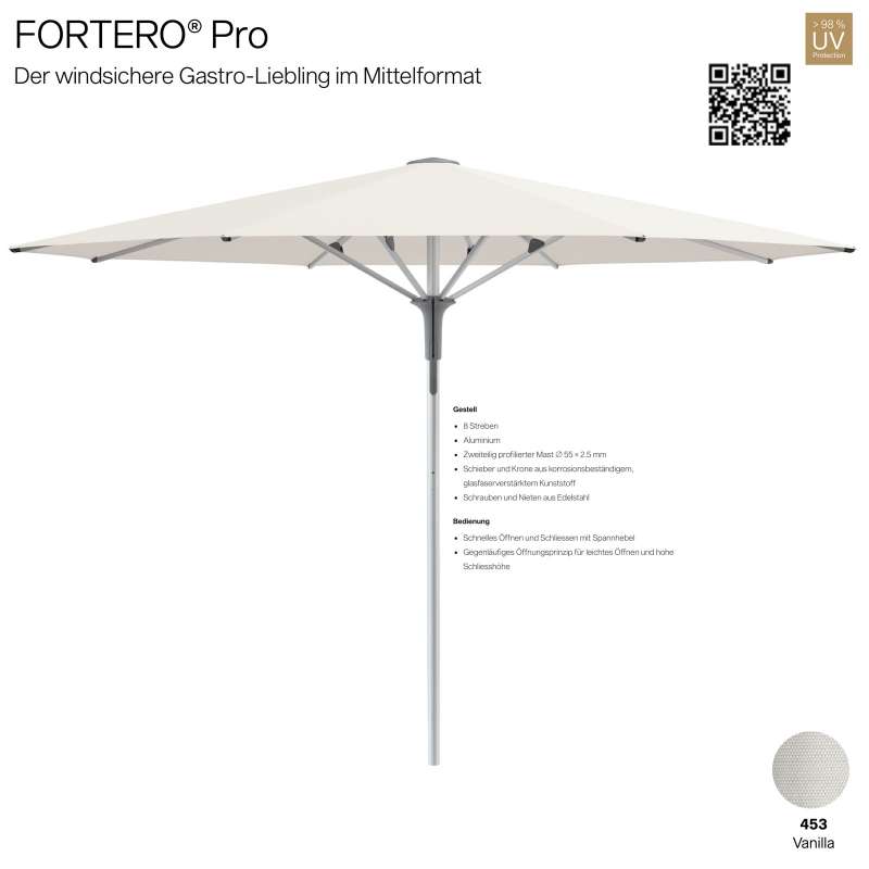 GLATZ Sonnenschirm FORTERO® Pro rund ø 350 cm Farbe 453 Vanilla Mittelmastschirm