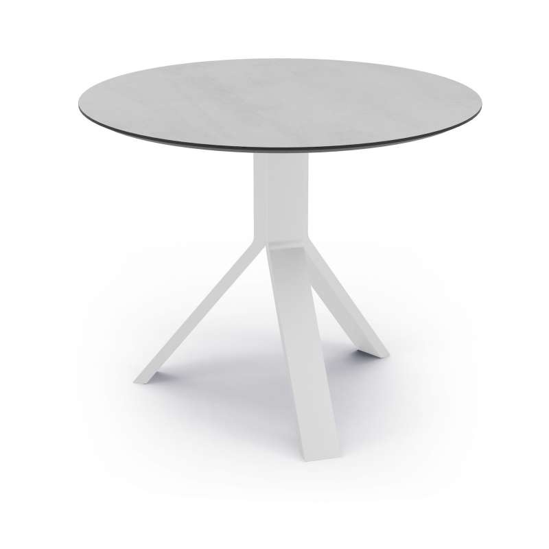 Stern Freddie Beistelltisch Gartentisch Aluminium weiß Ø65 cm wählbare Tischplatte