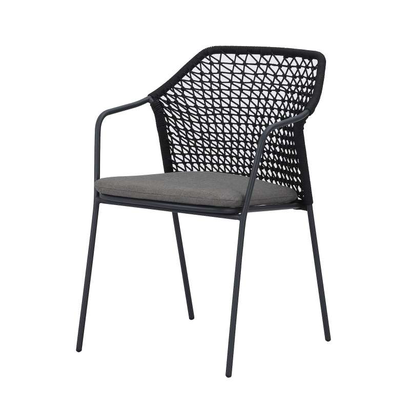 Best Burano Outdoor Dinning Stuhl Gartenstuhl Anthrazit 58,5 x 60 x 83,5 cm