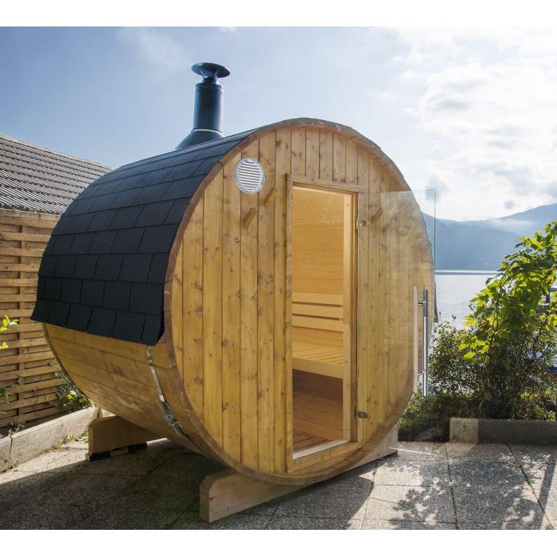 Harvia Kammi 180 Saunafass Outdoor Barrel Sauna 220 x 180 cm Outdoorsauna aus Fichte
