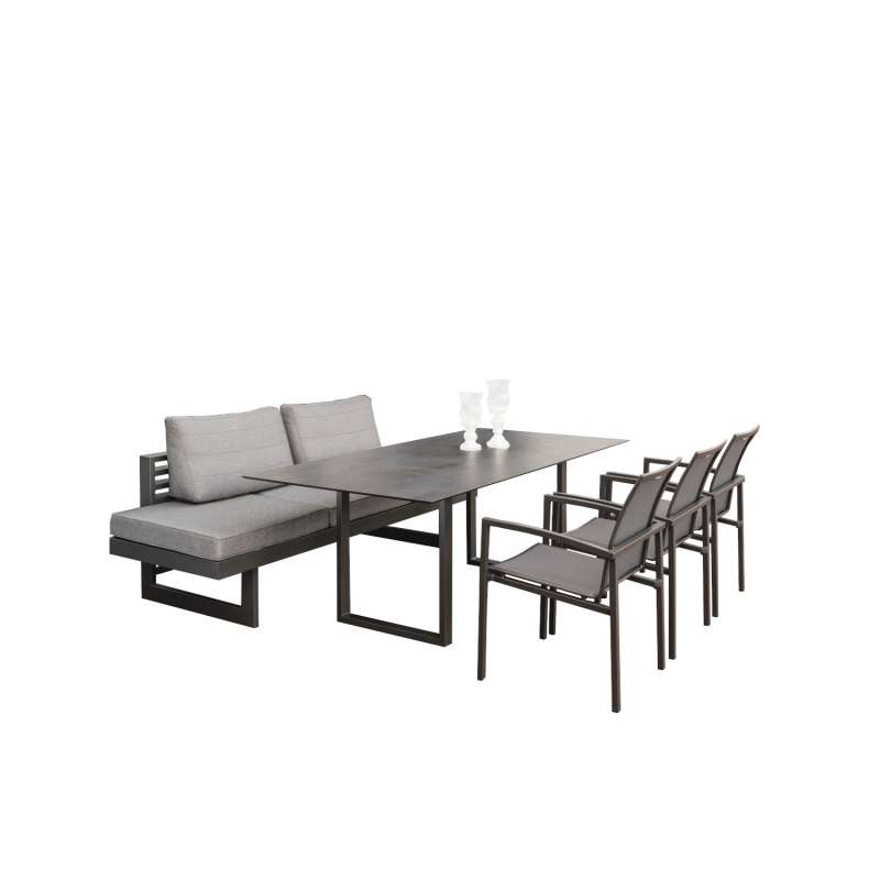 Stern 7-teilige Dining-Sitzgruppe New Holly/Skelby mit Kufentisch 200x100 cm Loungegruppe