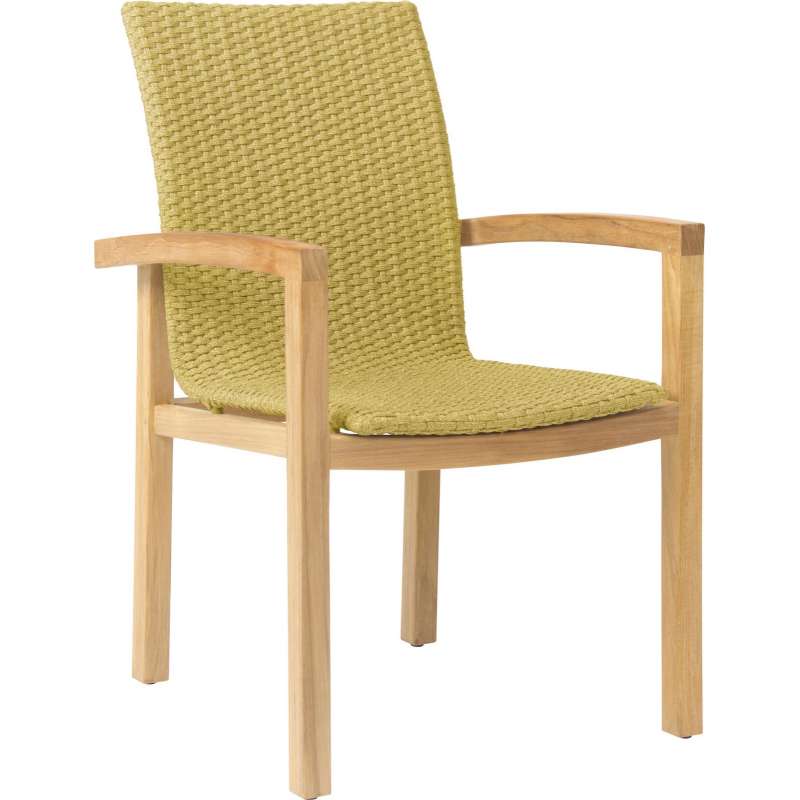 Stern Leah Stuhl Sessel Gartensessel Gartenstuhl Teakholz-Gestell Kordel Gelb