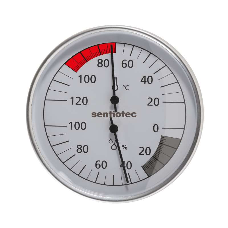 Sentiotec Thermo-Hygrometer Basic Ø 10 cm Saunathermometer Saunahygrometer