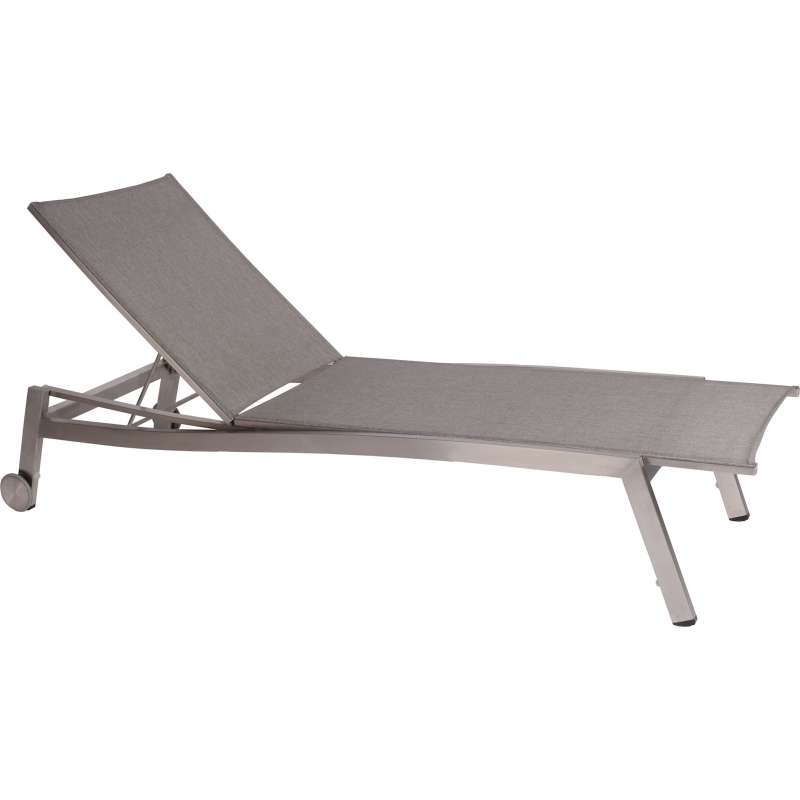 Stern Allround Rollenliege Sonnenliege Gartenliege Relaxliege Aluminium leinengrau