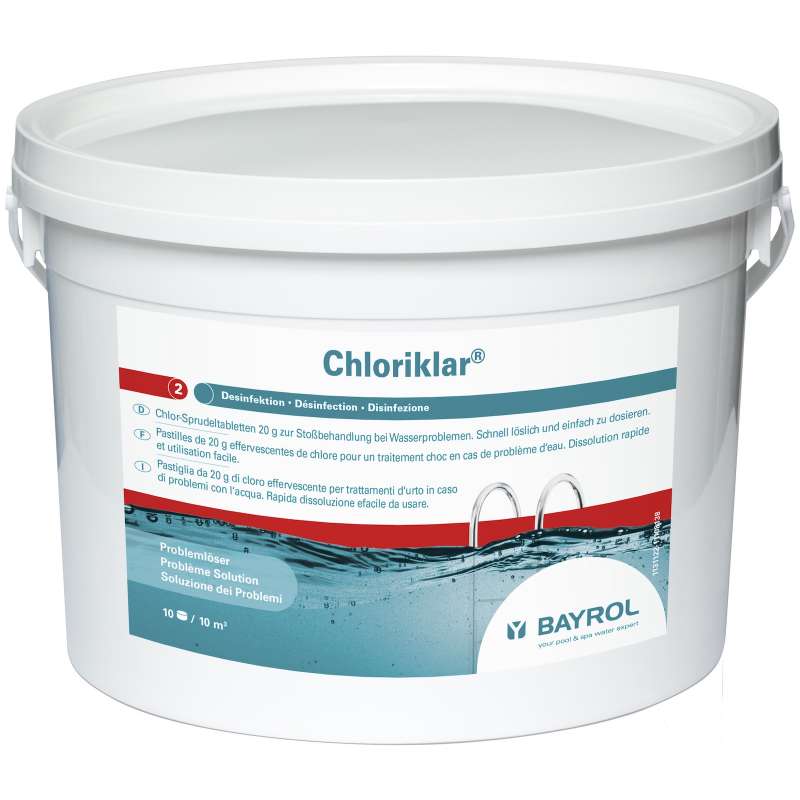 Bayrol Chloriklar 3 kg Eimer Chlor Sprudeltabletten 20 g zur Schnelldesinfektion