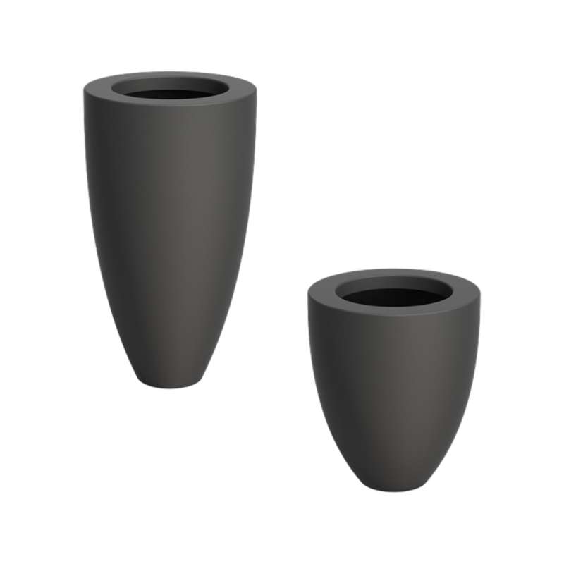 Adezz Canna Pflanzgefäß Fiberglas Pflanzkübel Blumenkübel Blumentopf schwarz