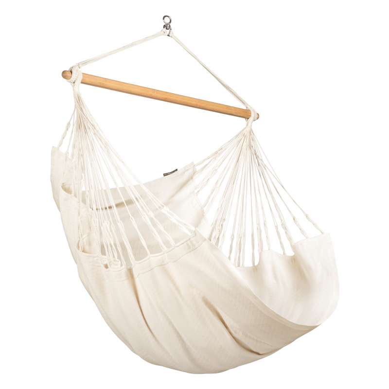 La Siesta Hängesessel HABANA Comfort latte creme Lounger aus Bio-Baumwolle Hängematte Hängestuhl