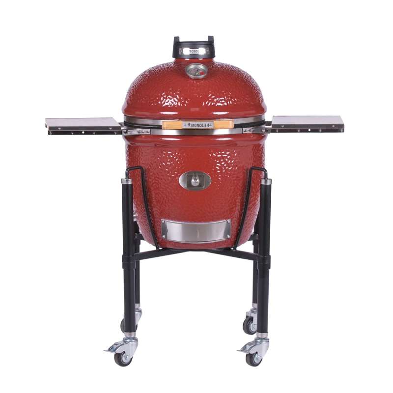 Monolith Keramikgrill Classic PRO-Serie 2.0 Rot Ø 44 cm Grillrost mit Gestell und Seitentische