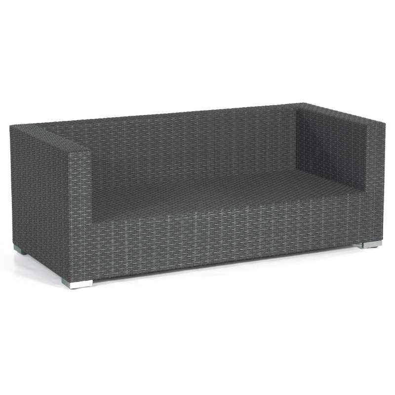 Sonnenpartner 2-Sitzer Lounge-Sofa Residence Aluminium mit Polyrattan graphit-schwarz inklusive Kiss