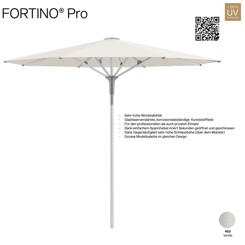 GLATZ Sonnenschirm FORTINO® Pro rund ø 300 cm Farbe 453 Vanilla Mittelmastschirm