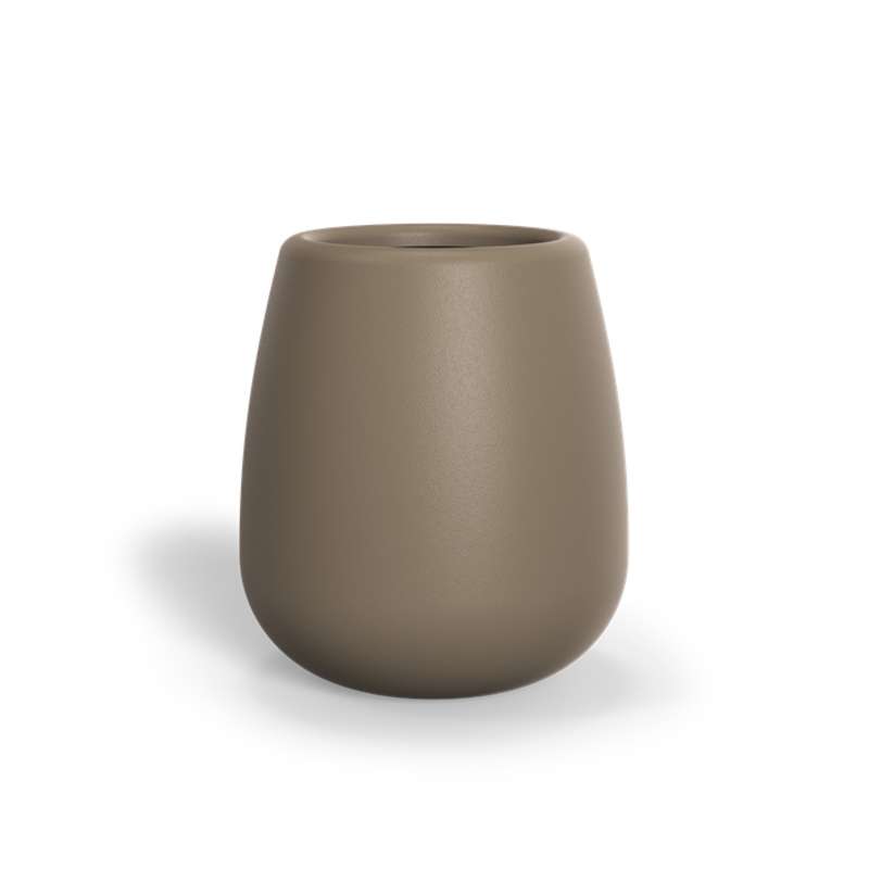 Adezz Mero Pflanzgefäß Fiberglas Pflanzkübel Blumenkübel 70x80 cm beigegrau