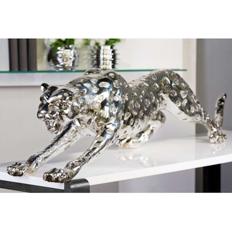Casablanca Figur Gepard Dekoration silberfarben 31x145 cm