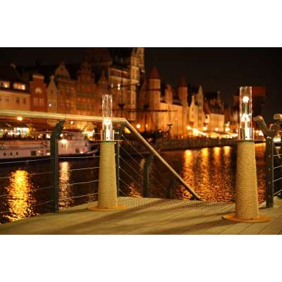 Vorschau: Masuria Gartenlampe Juno Corten Steel mit Tauwerk Biobrennstofflampe Gartenfeuer Vorschau: Masuria Gartenlampe Juno Corten Steel mit Tauwerk Biobrennstofflampe Gartenfeuer