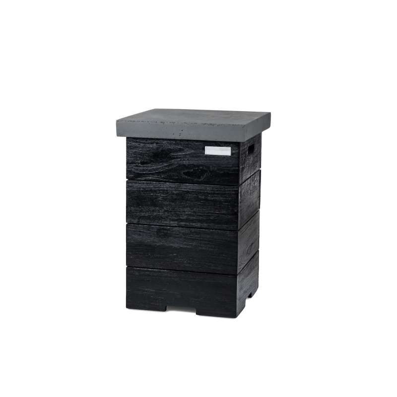 Happy Cocooning Mania Enclosure Teak Black Beistelltisch für Gasflaschen Grau