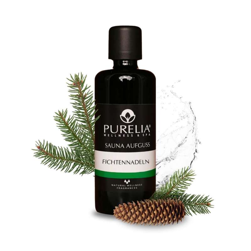 PURELIA Saunaaufguss Konzentrat Fichtennadel 100 ml natürlicher Sauna-aufguss - reine ätherische Öle