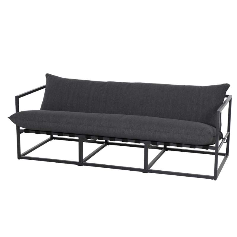 Siena Garden Monza 3-Sitzer Sofa Alugestell matt anthrazit inklusive Kissen jeans grey