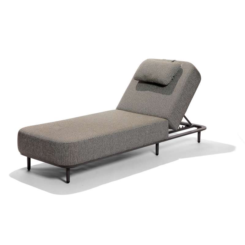 Best Belfort gepolsterter Loungesessel Sonnenliege Anthrazit 74 x 205 x 36 cm