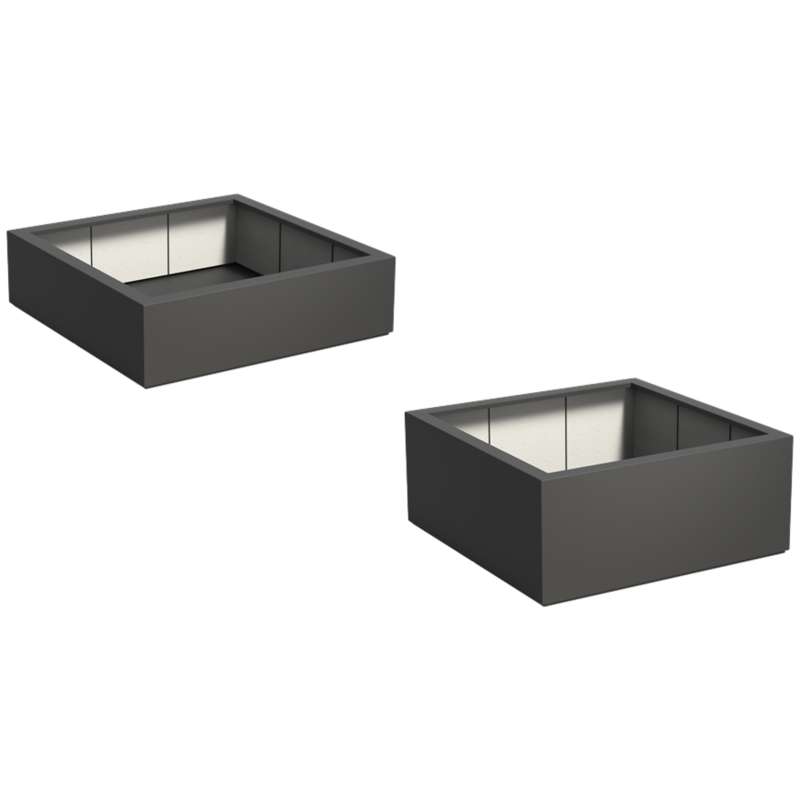 Adezz Pflanzgefäß Carrez mit Boden Fiberglas Pflanzkübel Blumenkübel schwarz