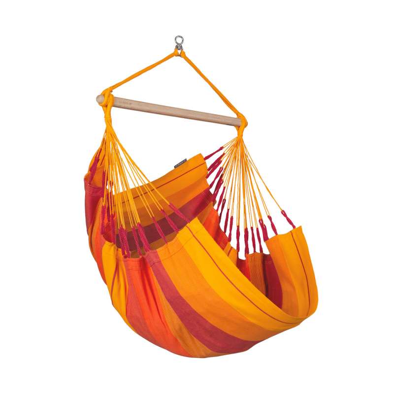 La Siesta Hängesessel HABANA Basic volcano orange Lounger aus Bio-Baumwolle Hängematte Hängestuhl