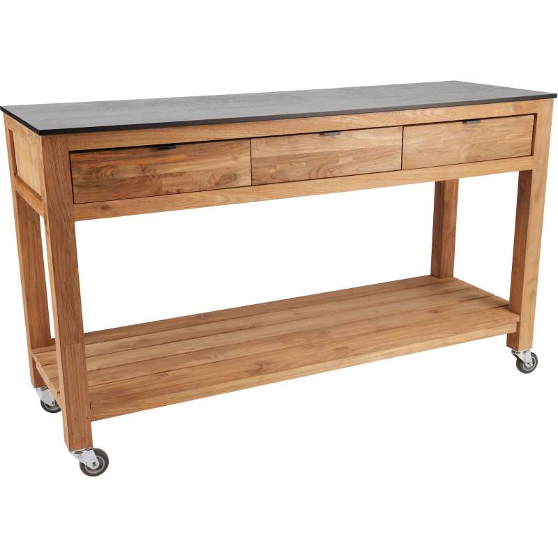 Stern Sideboard Hilda mit 3 Schubladen 150x50x92 cm Old Teak Silverstar Zement hell