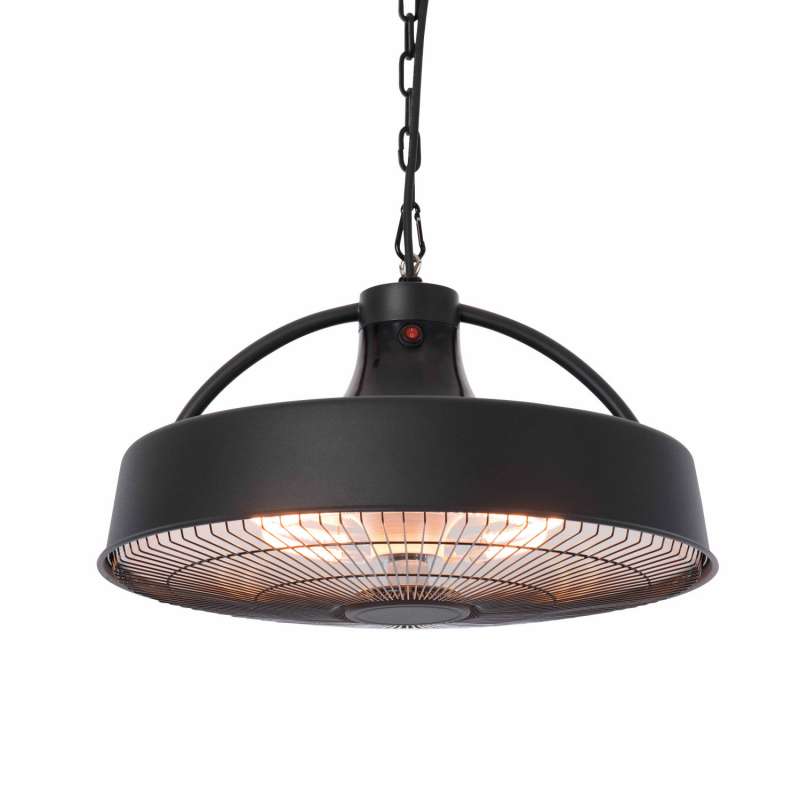 SUNRED® Heizstrahler Retro schwarz 1500W Halogenstrahler zur Deckenmontage hängend hanging