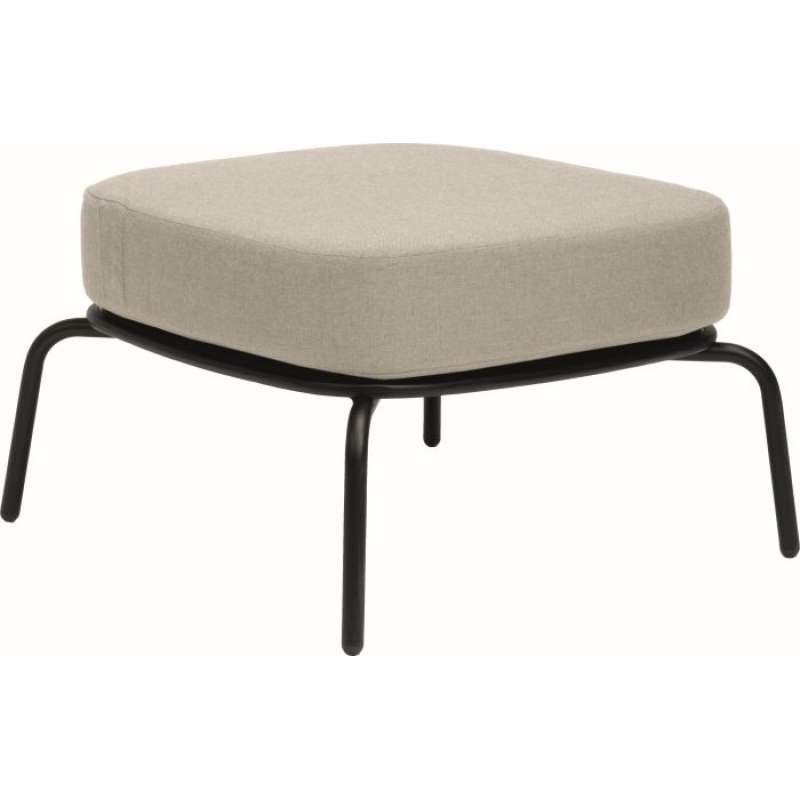 Stern Lounge-Hocker Odea Aluminium schwarz matt Kissen Outdoorstoff cream ca. 58x58x37 cm