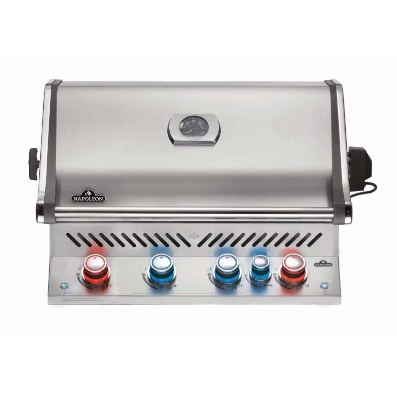 Napoleon Prestige Pro 500 Edelstahl Einbau-Gasgrill ERDGAS 21,7 kW 5 Brenner inkl. Drehspieß-Set BIP