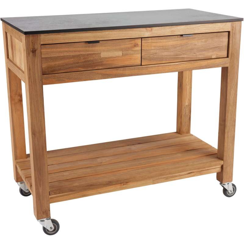 Stern Sideboard Hilda mit 2 Schubladen 100x50x92 cm Old Teak Silverstar Zement hell