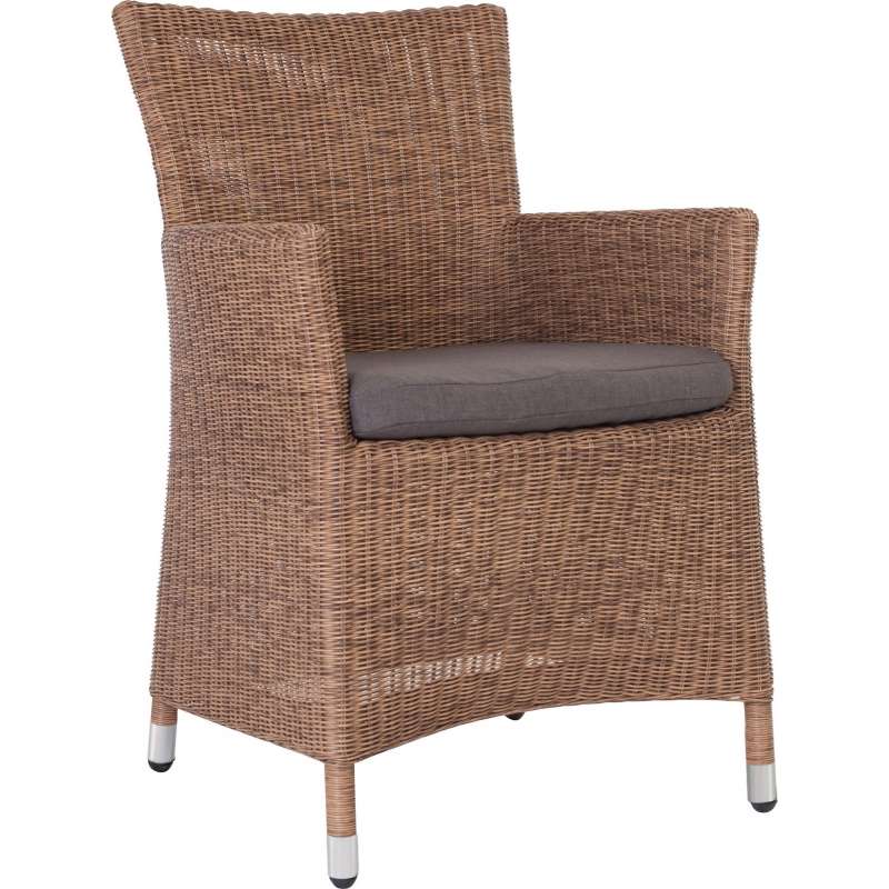 Stern Sortino Lounge-Sessel Lounge-Stuhl Gartensessel mit Kissen zimt/rehbraun