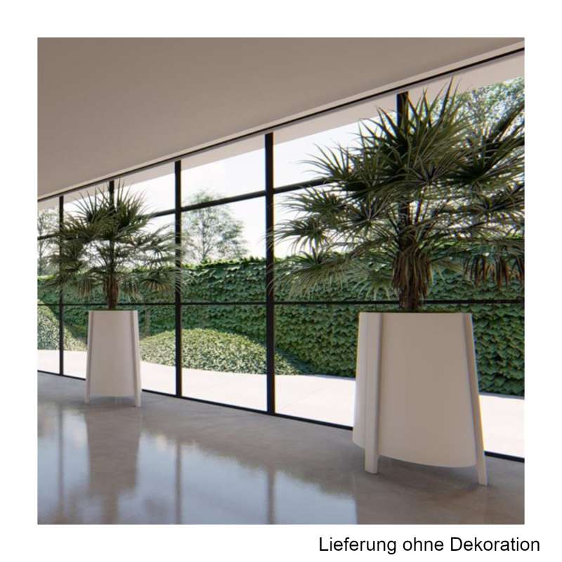 Dipott Pflanzgefäß Botan rund aus Aluminium RAL 9016 verkehrsweiß Pflanzkübel