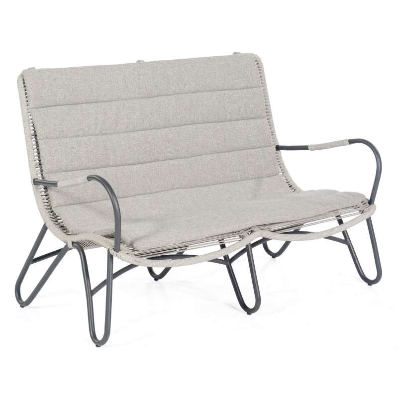 Sonnenpartner Loungesofa Charité Alu/Polyrope silbergrau Relaxsessel Garten-Sofa