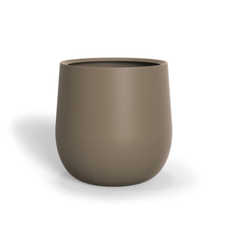 Adezz Lora Pflanzgefäß Fiberglas Pflanzkübel Blumenkübel 80x80 cm beigegrau