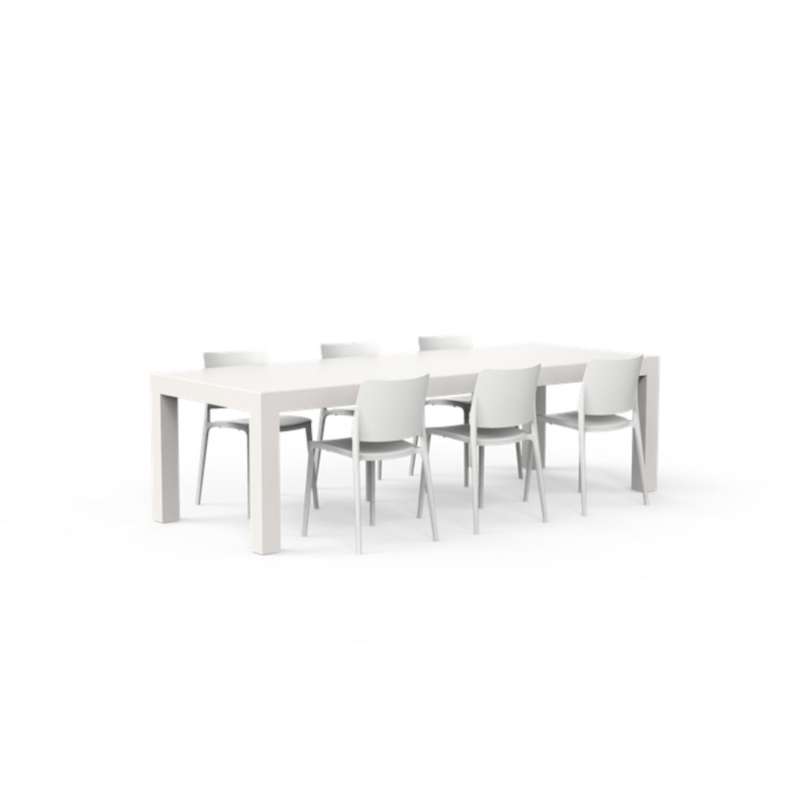 One To Sit 7-teilige Sitzgruppe Sera Borra Aluminium weiß 260x100 cm