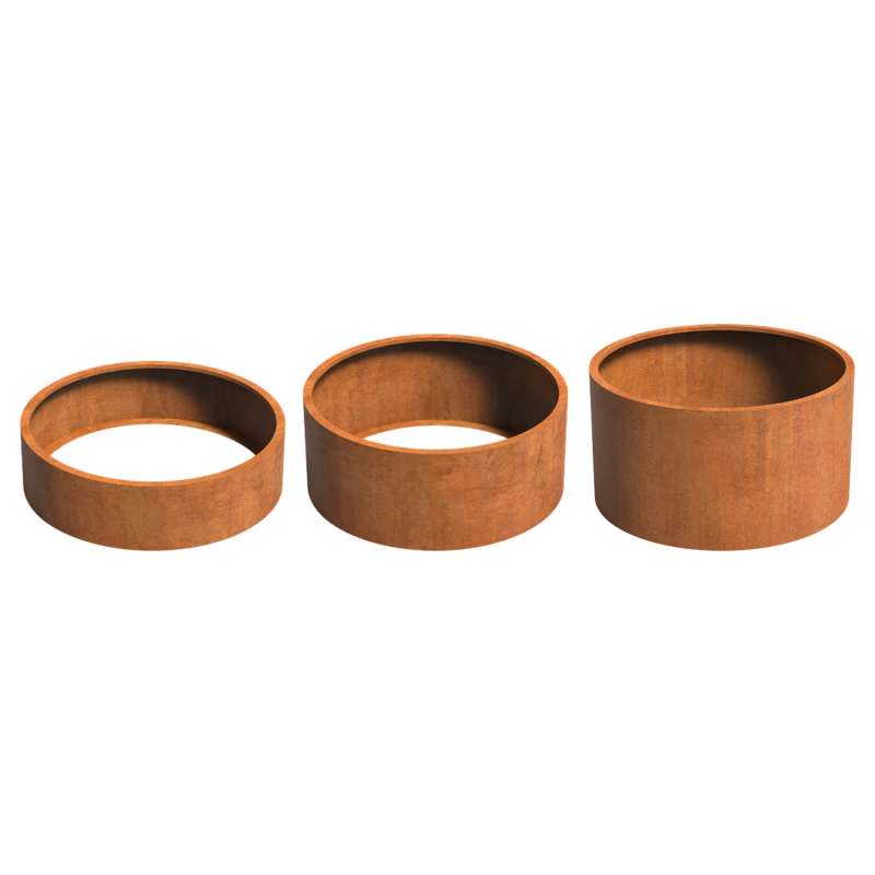 Adezz Circum ohne Boden Pflanzgefäß aus Corten-Stahl Pflanzkübel Blumentopf