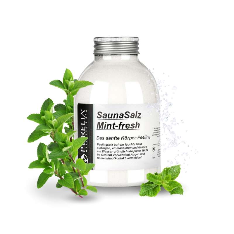 PURELIA Sauna Salz Mint fresh 650g Peelingsalz Sauna Salz Peeling Körperpeeling