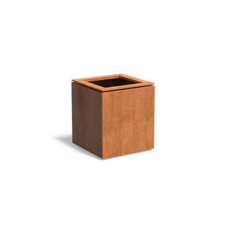 Dipott Pflanzgefäß Domus 53x53x60 cm quadratisch aus Corten-Stahl Pflanzkübel