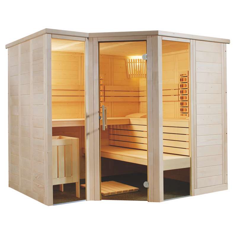 Harvia Arktis Infra+ Massivsauna Saunakabine Inkl. 2 Vollspektrumstrahler 234x206x204 cm