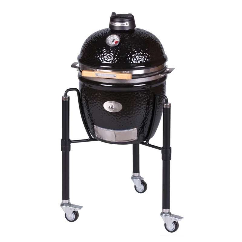 Monolith Keramikgrill Junior PRO-Serie 2.0 Schwarz Ø 33 cm Grillrost inklusive Gestell