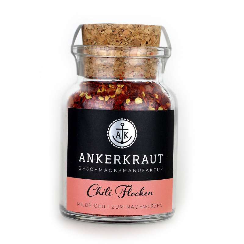 Ankerkraut Chili Flocken milde Chili im Korkenglas 65 g rotes Chiligewürz